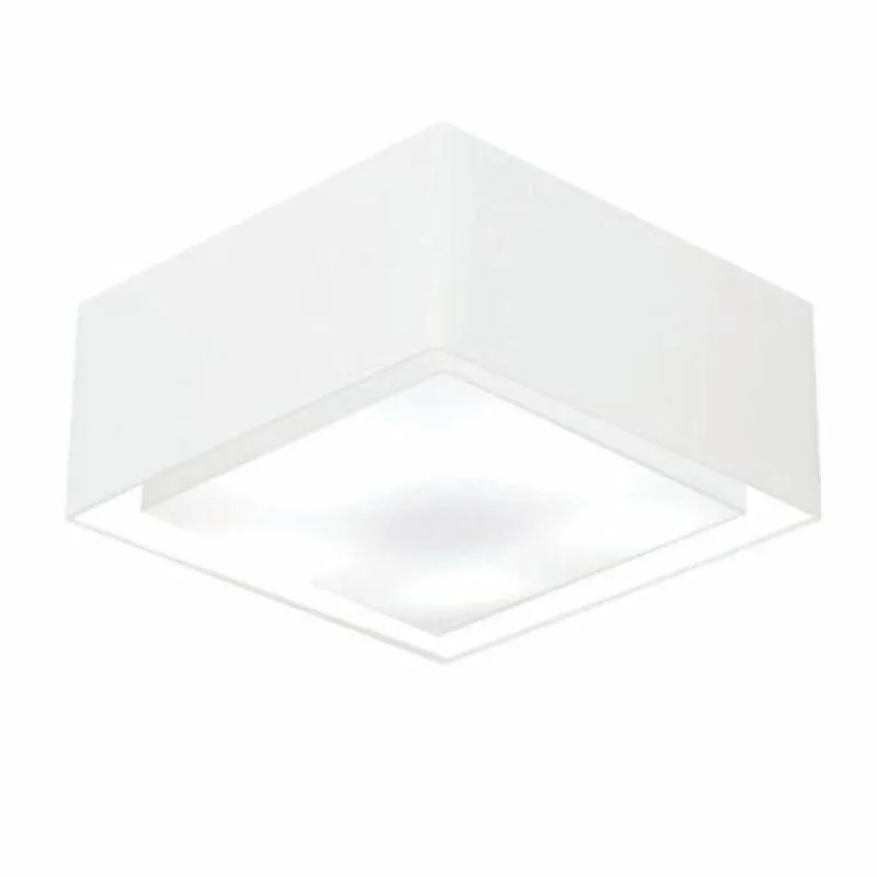 Plafon Quadrado Tecido Dupla 30/70x70cm Branco Bivolt