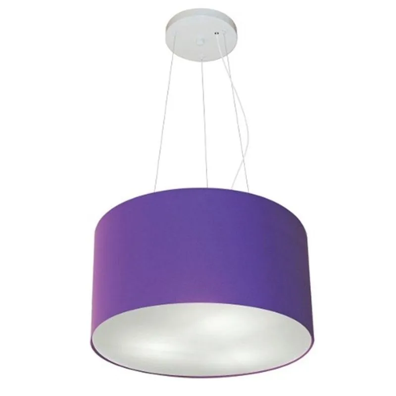 Lustre Pendente Cilíndrico Md-4009 40x21cm Roxo Bivolt