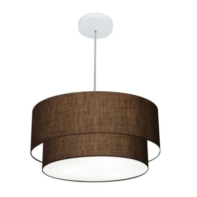 Lustre Duplo Cilíndrico Md-4351 50x40cm Café Bivolt - Vivare Brasil Iluminação