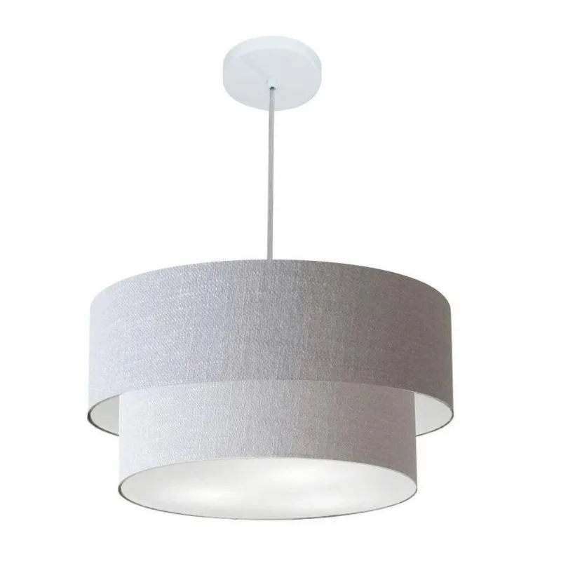Lustre Duplo Cilíndrico Md-4351 50x40cm Rústico Cinza Bivolt - Vivare Brasil Iluminação