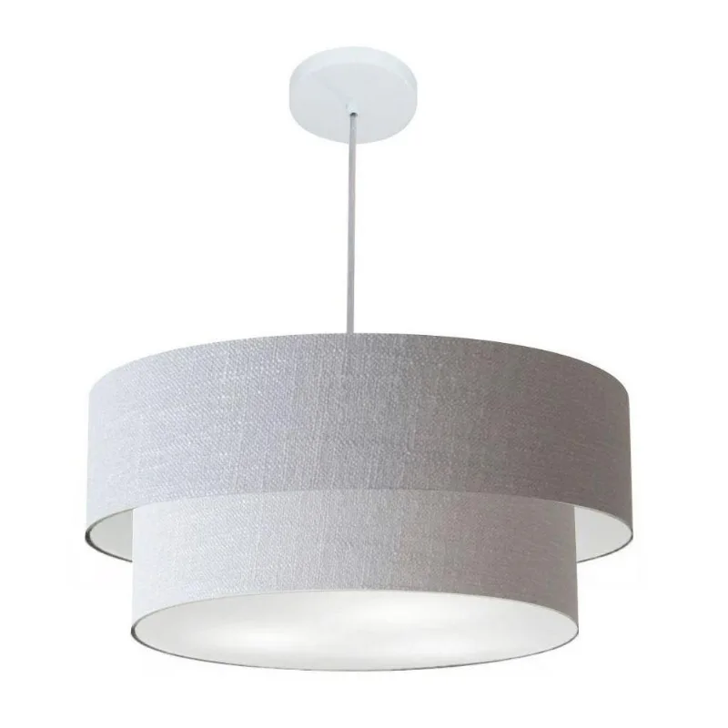 Lustre Duplo Cilíndrico Md-4352 55x50cm Bivolt Rústico Cinza - Vivare Brasil Iluminação