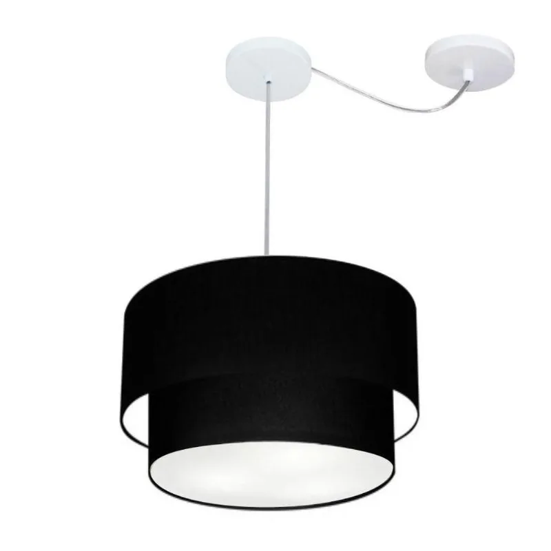 Pendente Duplo Cilíndrico Desvio Md-4359 40x35 Bivolt Preto - Vivare Brasil Iluminação