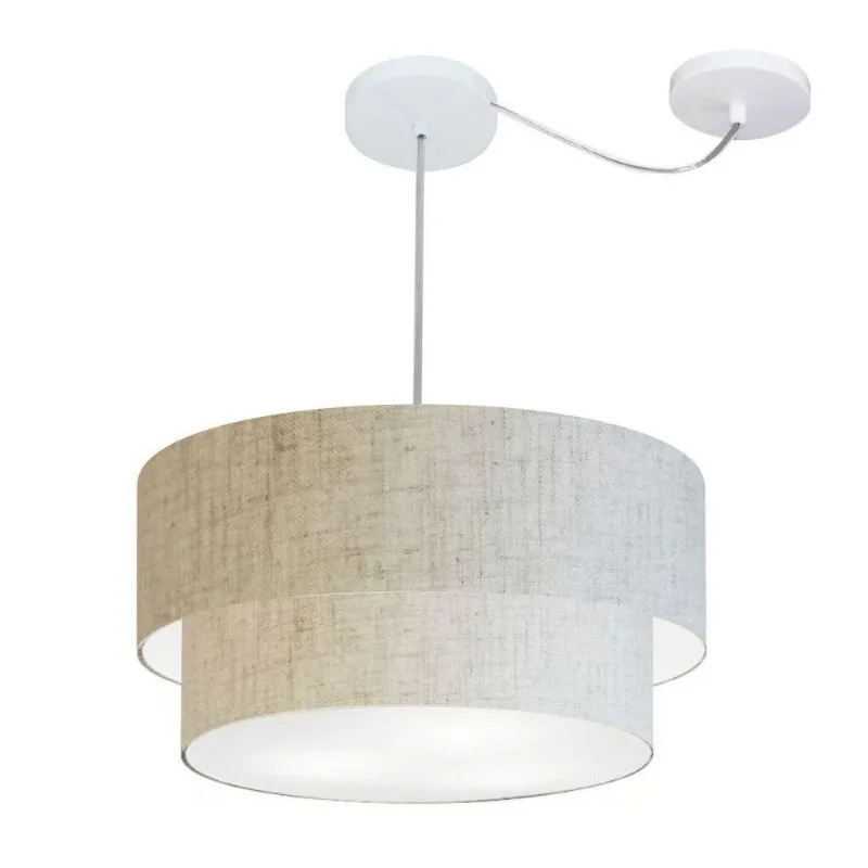Pendente Duplo Cilíndrico Desvio Md-4361 50x40 Rústico Bege - Vivare Brasil Iluminação