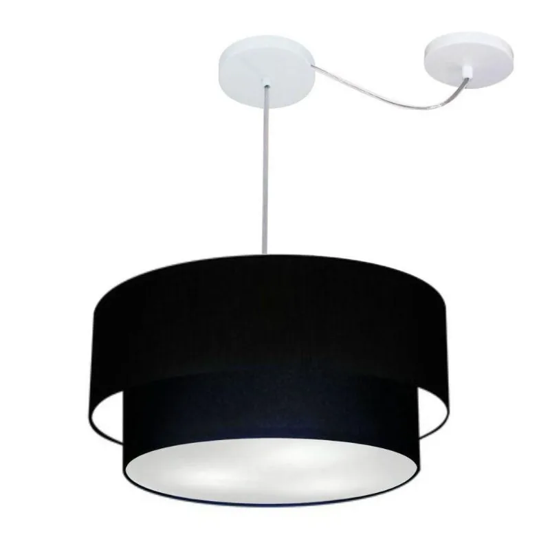 Pendente Duplo Cilíndrico Desvio Md-4365 45x40 Bivolt Preto - Vivare Brasil Iluminação