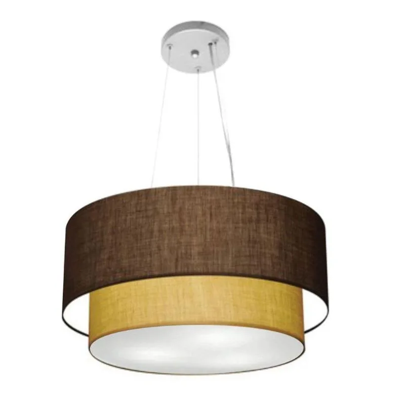 Lustre Duplo Cilíndrico Md-4369 45x40cm Bivolt Café Palha - Vivare Brasil Iluminação