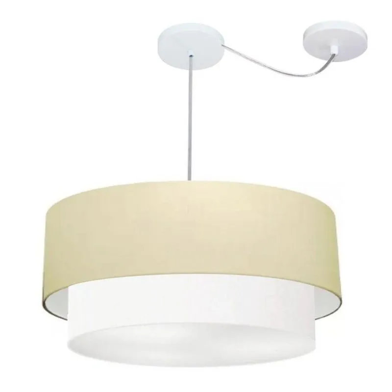 Pendente Duplo Cilíndrico Desvio Md4368 60x50 Algodão Branco