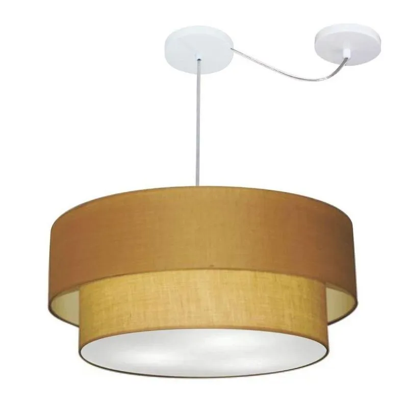 Pendente Duplo Cilíndrico Desvio Md-4368 60x50 Bivolt Palha