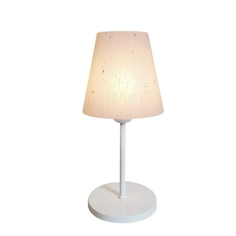 Abajur De Mesa Md-2005 Branco Cone Linho - Bivolt