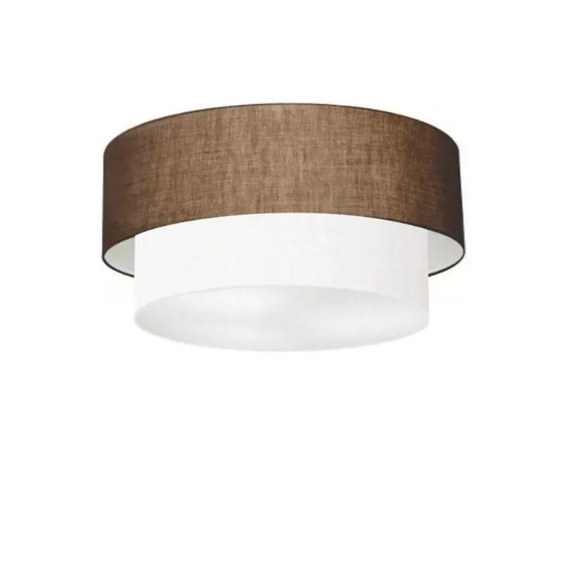 Plafon Duplo Cilíndrico Md-3017 50x40cm Café Branco Bivolt - Vivare Brasil Iluminação