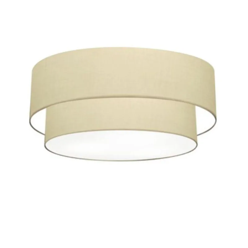 Plafon Duplo Cilíndrico Md-3024 60x50cm Bivolt Algodão Crú - Vivare Brasil Iluminação