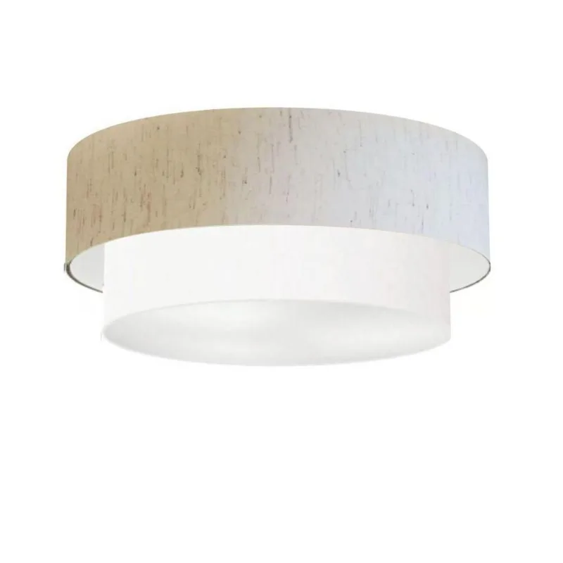 Plafon Duplo Cilíndrico Md-3024 60x50cm Bivolt Bege Branco - Vivare Brasil Iluminação