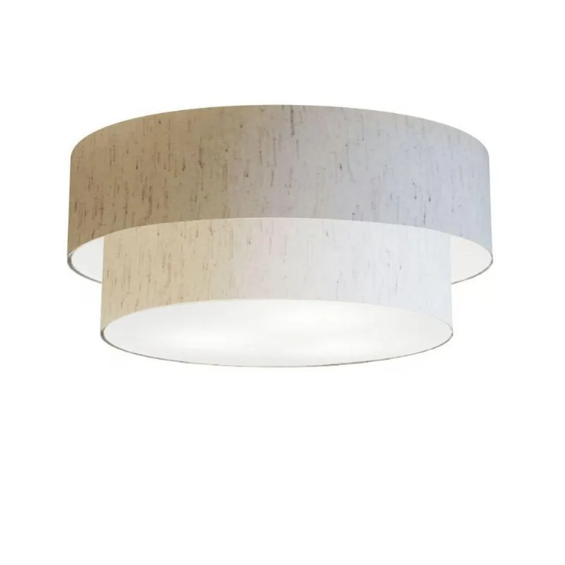 Plafon Duplo Cilíndrico Md-3024 60x50cm Bivolt Linho Bege