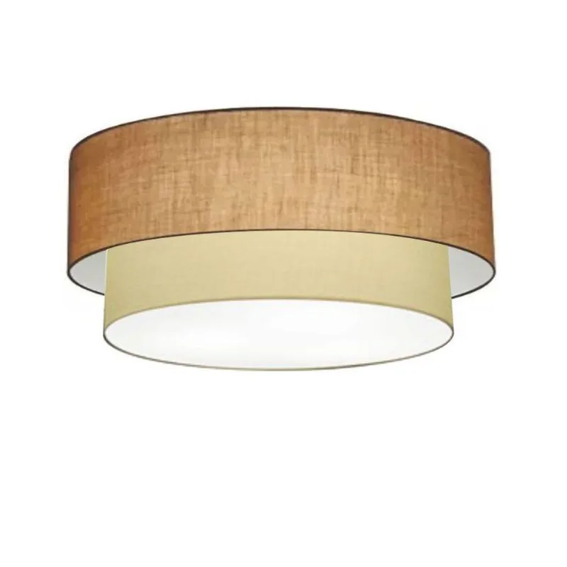 Plafon Duplo Cilíndrico Md-3024 60x50cm Bivolt Palha Bege - Vivare Brasil Iluminação