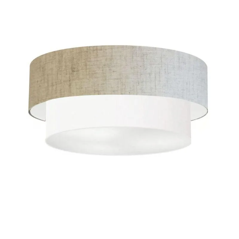 Plafon Duplo Cilíndrico Md-3024 60x50cm Bivolt Bege Branco - Vivare Brasil Iluminação