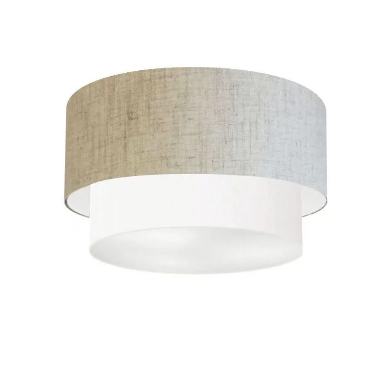 Plafon Duplo Cilíndrico Md-3045 40x35cm Bivolt Bege Branco - Vivare Brasil Iluminação
