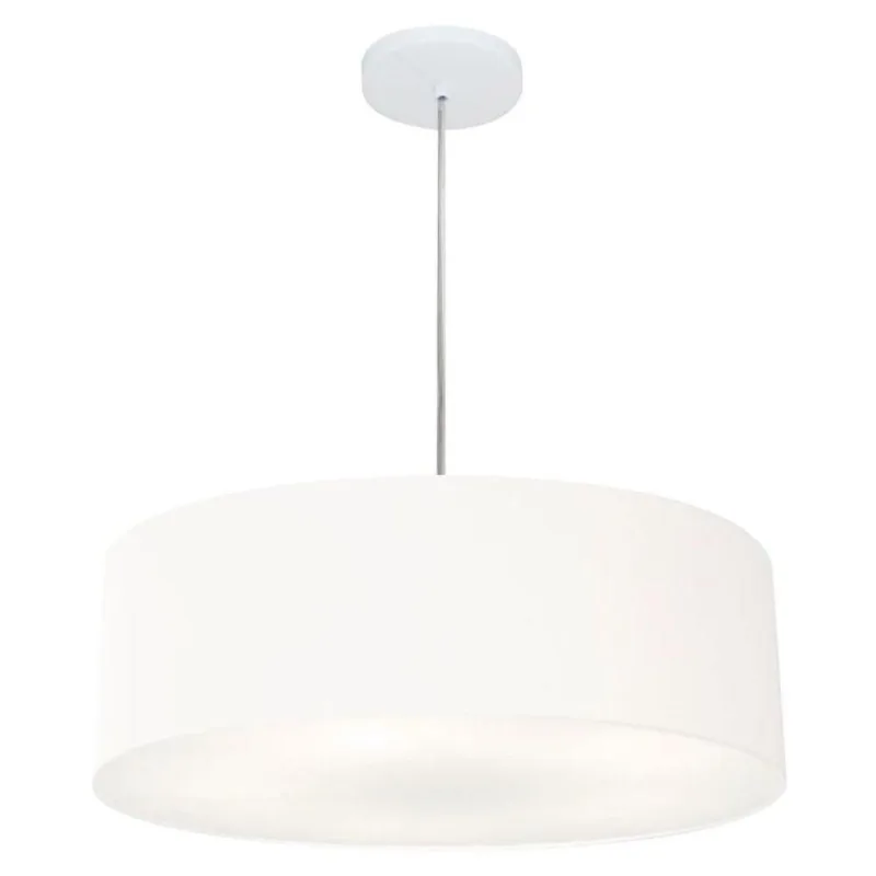 Lustre Pendente Cilíndrico Md-4217 50x15cm Bivolt Branco - Vivare Brasil Iluminação