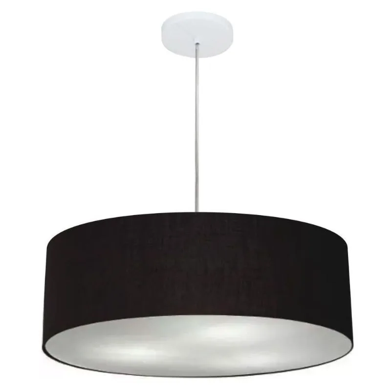 Lustre Pendente Cilíndrico Md-4217 50x15cm Bivolt Preto