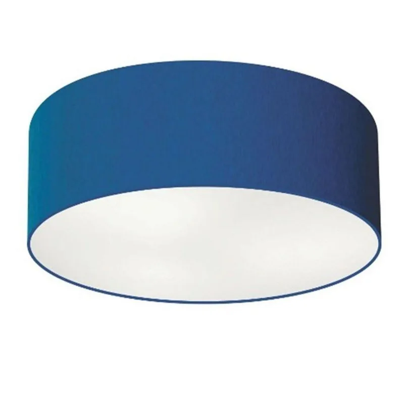 Plafon Cilíndrico Md-3006 Tecido 60x15cm Bivolt Azul Marinho - Vivare Brasil Iluminação