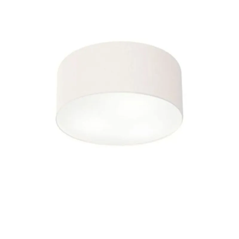 Plafon Cilíndrico Vivare Md-3010 Cúpula Em Tecido 30x12cm - Bivolt Branco