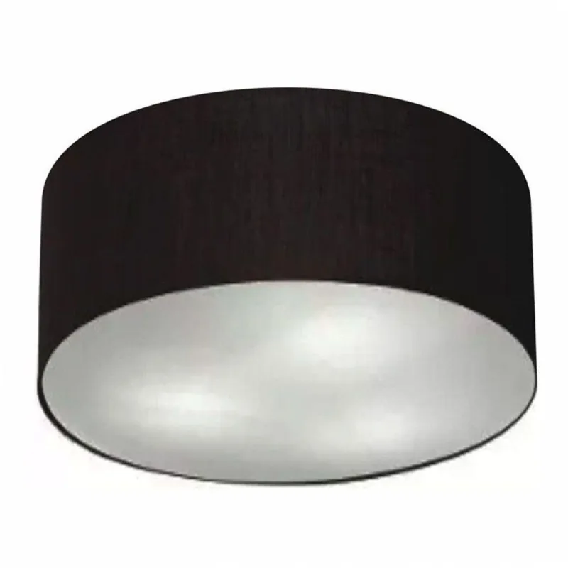 Plafon Cilíndrico Md-3013 Tecido 60x21cm Bivolt Preto - Vivare Brasil Iluminação