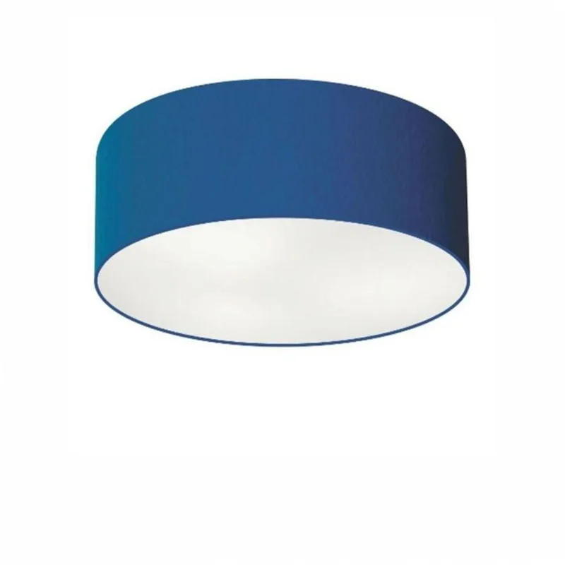 Plafon Cilíndrico Md-3046 Tecido 35x12cm Bivolt Azul Marinho - Vivare Brasil Iluminação