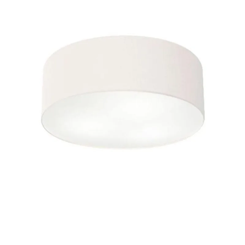 Plafon Cilíndrico Md-3046 Tecido 35x12cm Bivolt Branco