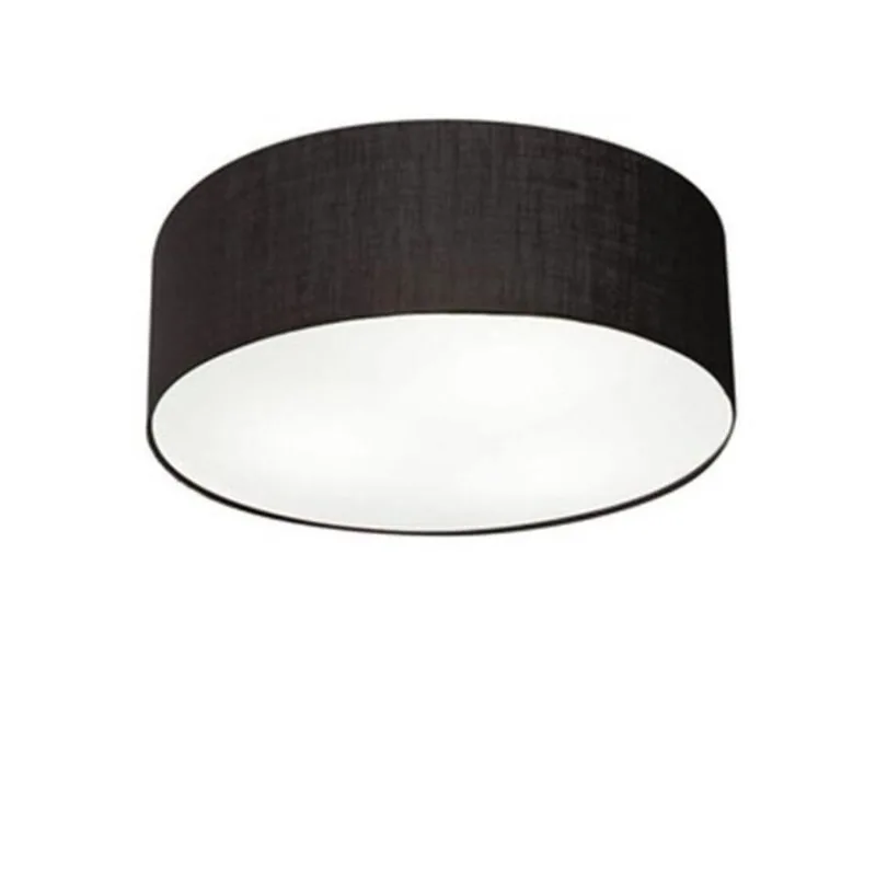 Plafon Cilíndrico Md-3046 Tecido 35x12cm Bivolt Preto - Vivare Brasil Iluminação