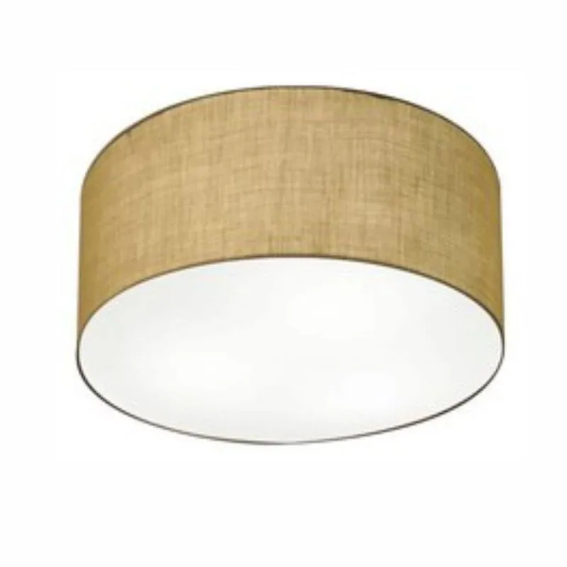 Plafon De Teto MD-3048 Cúpula Em Tecido Design Moderno Bivolt Palha Vivare Brasil Iluminação