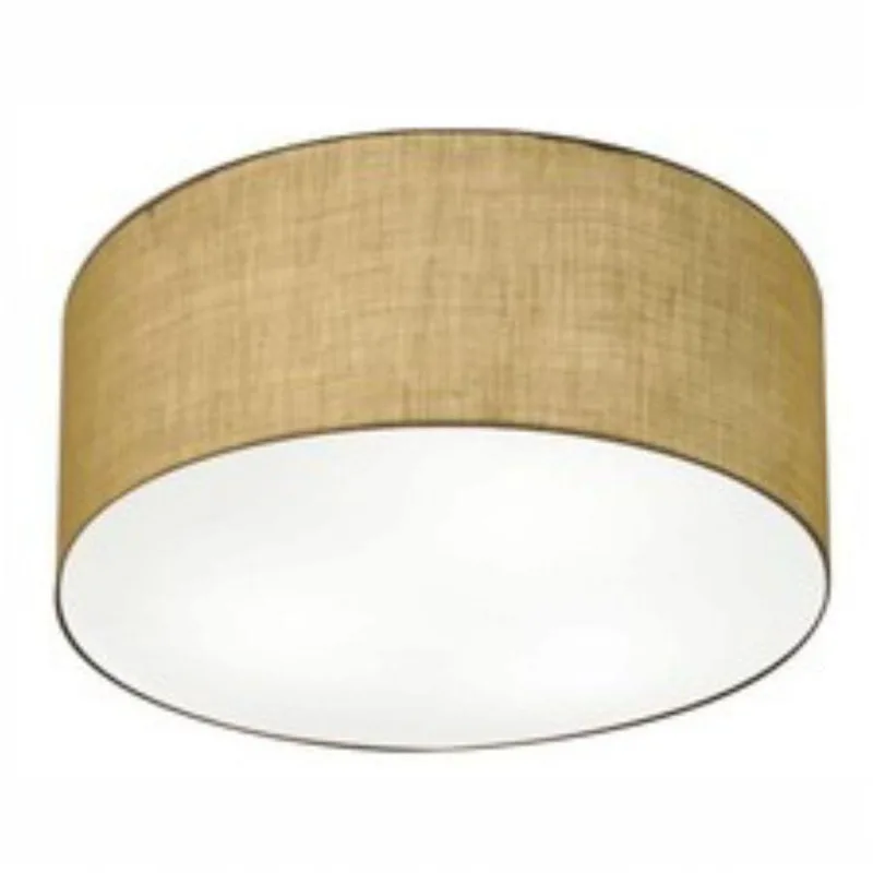 Plafon Cilíndrico Md-3054 Tecido 70x21cm Bivolt Palha - Vivare Brasil Iluminação