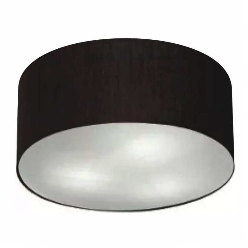 Plafon Cilíndrico Md-3054 Tecido 70x21cm Bivolt Preto - Vivare Brasil Iluminação