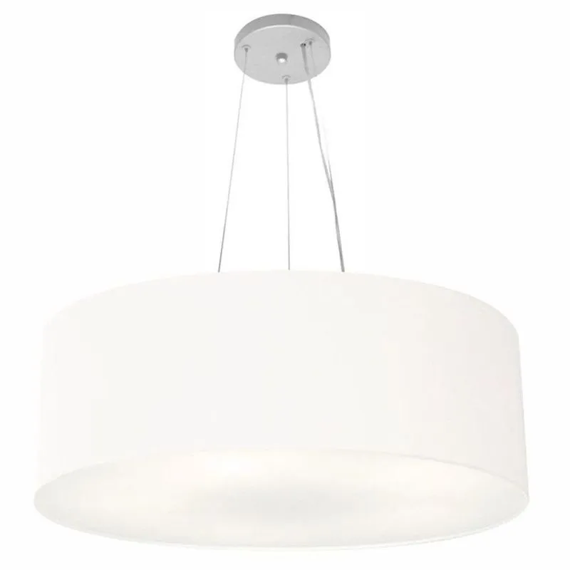 Lustre Pendente Cilíndrico Md-4010 com Cúpula em Tecido 60x21CM Bivolt 110V-220V Branco Vivare Brasil Iluminação Lustre Pendente Cilíndrico Md-4010 Cúpula em Tecido 60x21CM Bivolt 110V-220V Branco Vivare Brasil