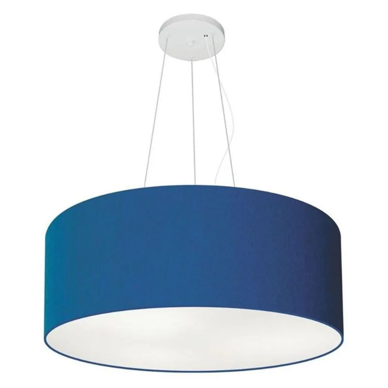 Lustre Pendente Cilíndrico Md-4047 50x21 Bivolt Azul Marinho