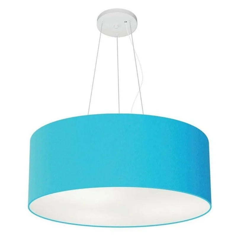 Lustre Cilíndrico Md-4047 50x21cm Bivolt Azul Turquesa - Vivare Brasil Iluminação