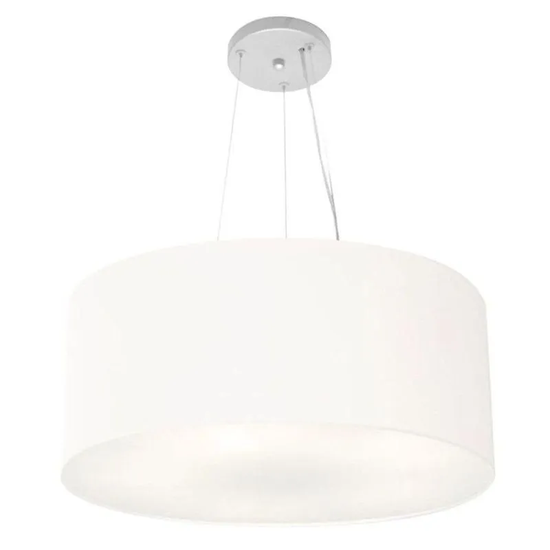 Lustre Pendente Cilíndrico Md-4047 50x21cm Bivolt Branco