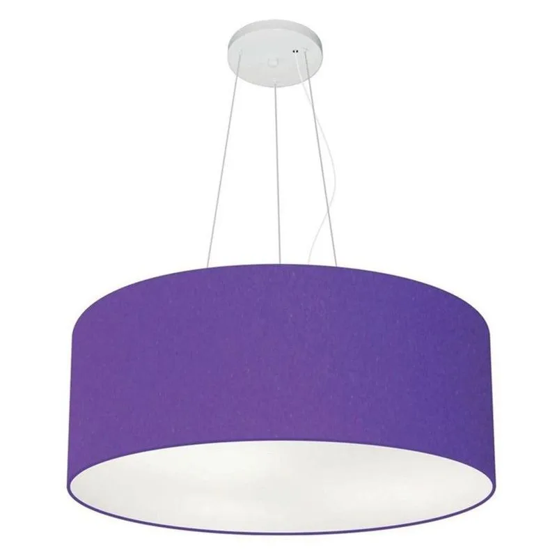 Lustre Pendente Cilíndrico Md-4047 50x21cm Bivolt Roxo