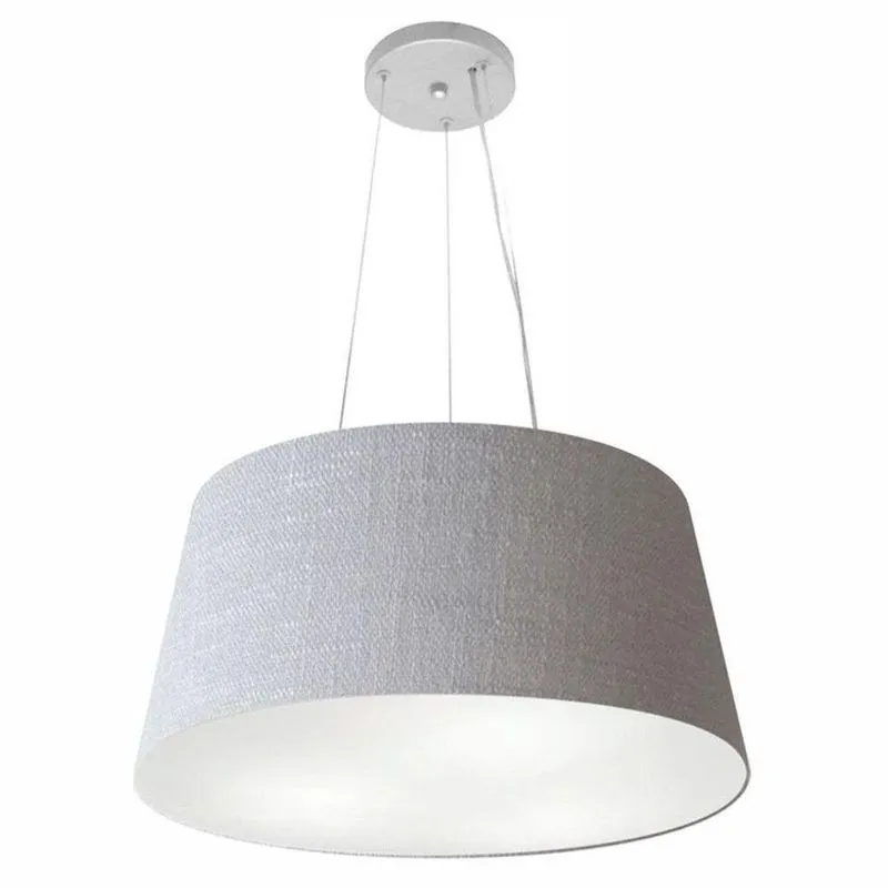 Lustre Pendente Cone Vivare Md-4048 Cúpula Em Tecido 21/50x40cm - Bivolt Rustico-cinza 127/220v