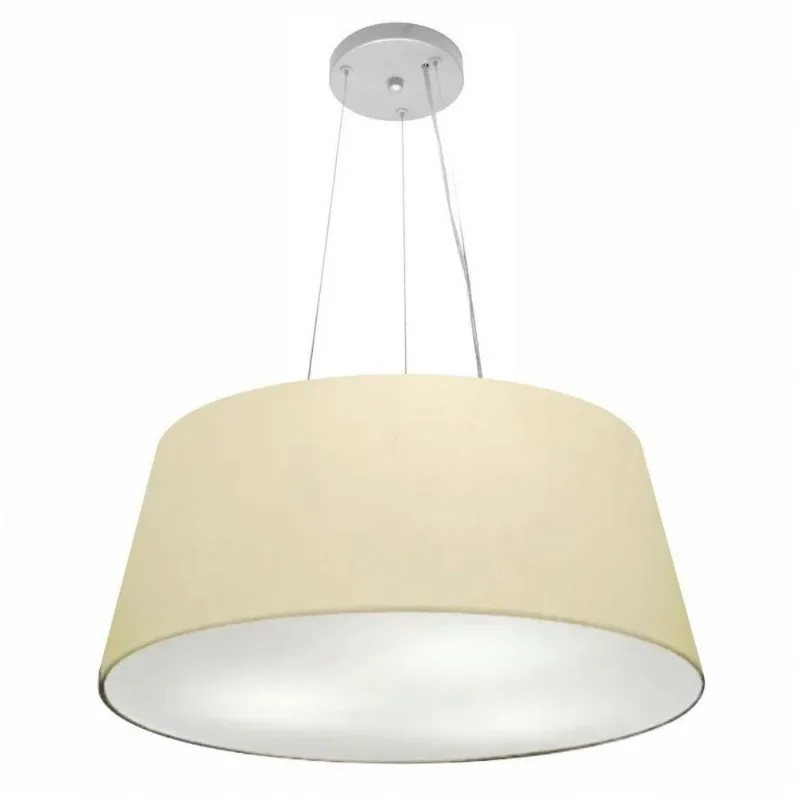 Lustre Pendente Cone Md-4062 25/60x50cm Bivolt Algodão Crú