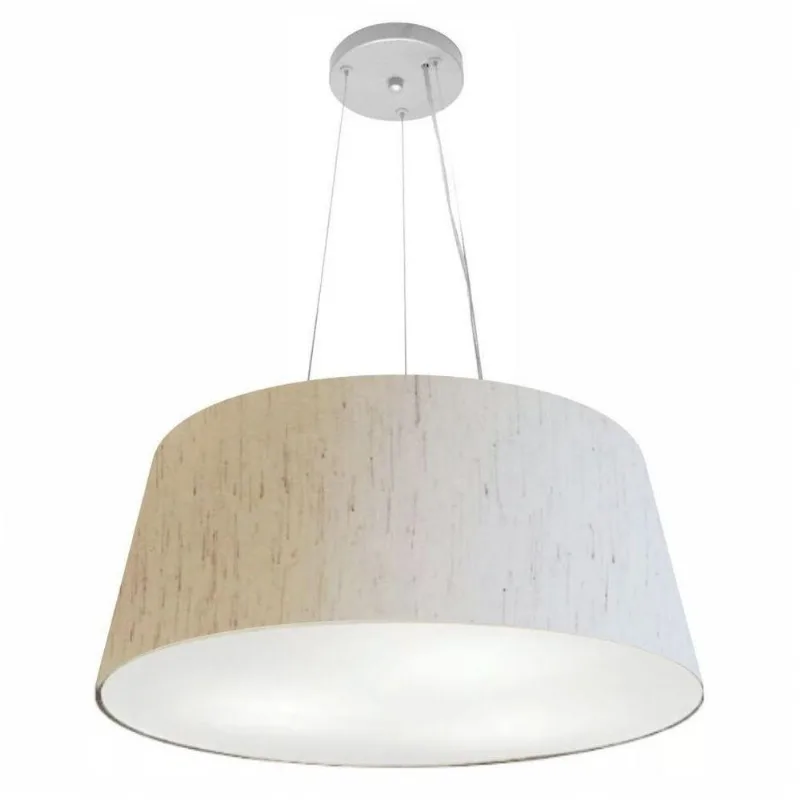 Lustre Pendente Cone Md-4062 25/60x50cm Bivolt Linho Bege