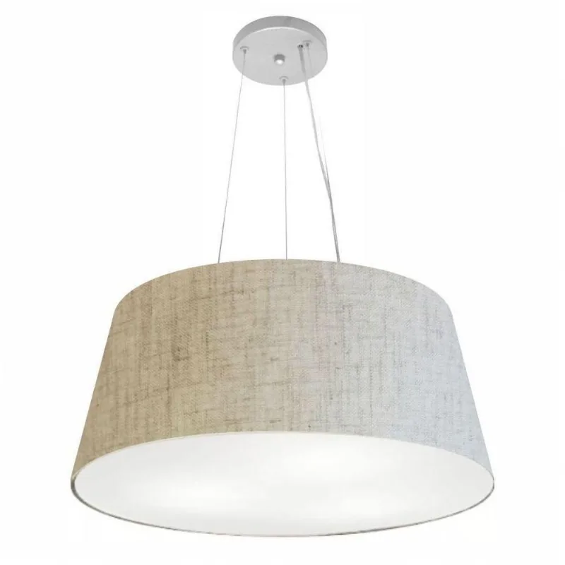 Lustre Pendente Cone Md-4062 25/60x50cm Bivolt Rústico Bege