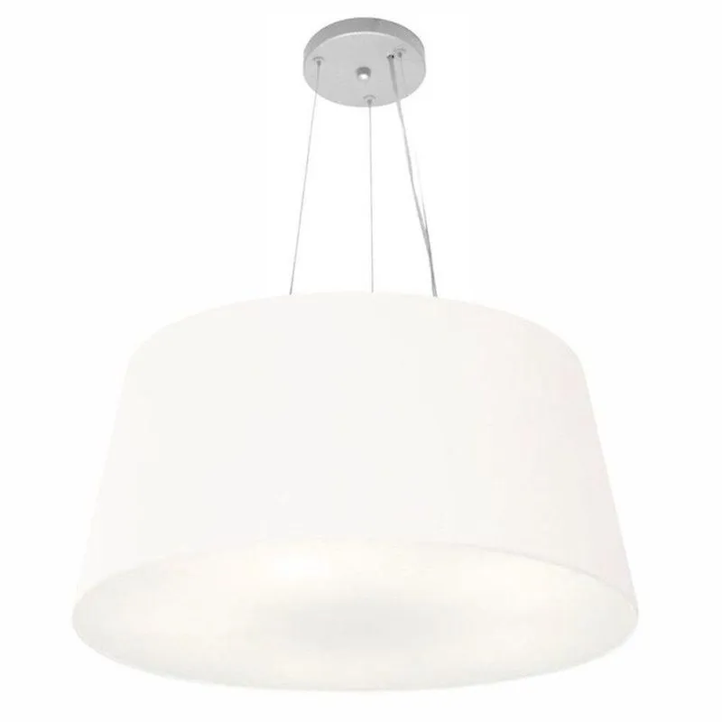 Lustre Pendente Cone Vivare Md-4063 Cúpula Em Tecido 30/60x50cm - Bivolt Branco 127/220v