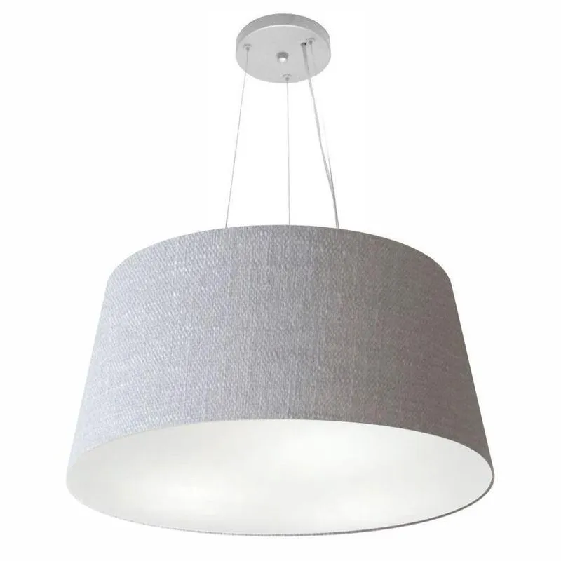 Lustre Pendente Cone Vivare Md-4063 Cúpula Em Tecido 30/60x50cm - Bivolt Rustico-cinza 127/220v