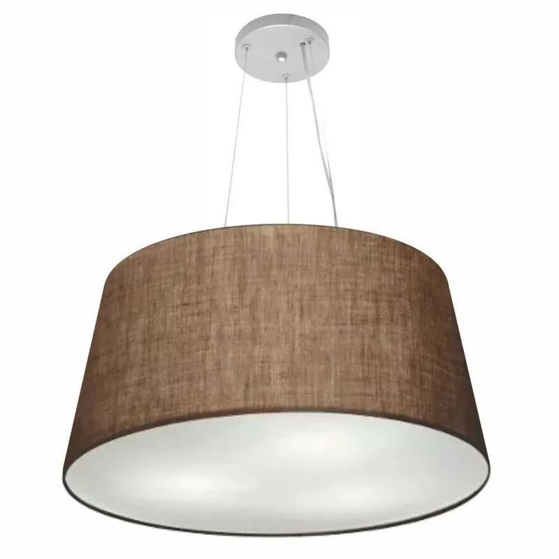 Lustre Pendente Md-4063 com Cúpula em Tecido Cone Grande Bivolt 110V-220V Café Vivare Brasil Iluminação Lustre Pendente Md-4063 Cúpula em Tecido Cone Grande Café Vivare Brasil Iluminação