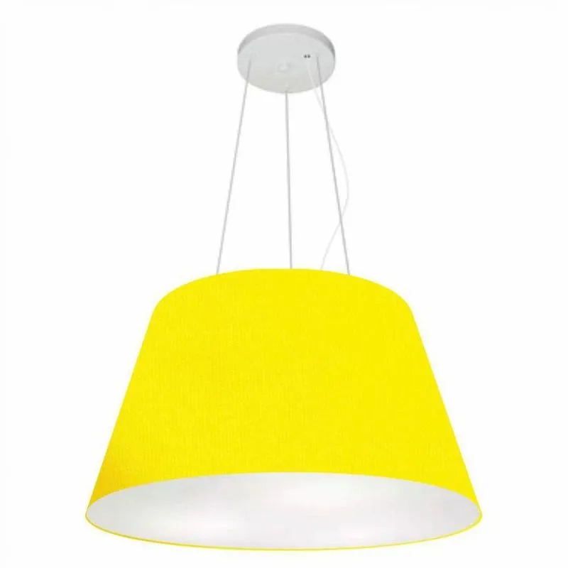 Lustre Pendente Cone Md-4141 30/50x35cm Bivolt Amarelo
