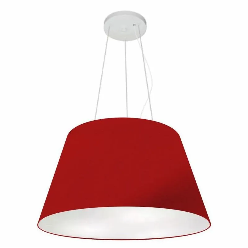 Lustre Pendente Cone Vivare Md-4141 Cúpula Em Tecido 30/50x35cm - Bivolt Bordo 127/220v