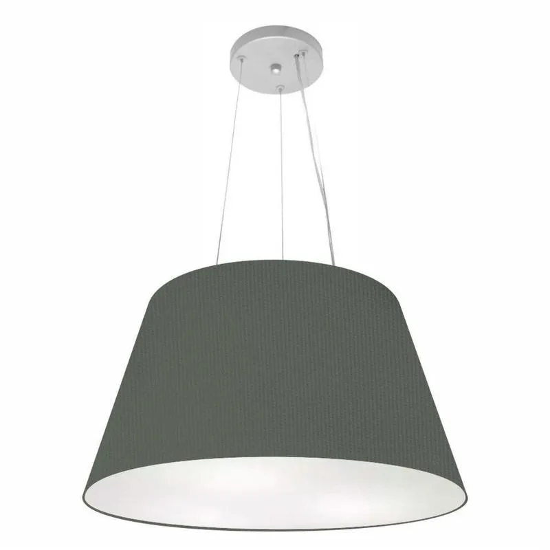 Lustre Pendente Cone Vivare Md-4141 Cúpula Em Tecido 30/50x35cm - Bivolt Cinza-escuro 127/220v