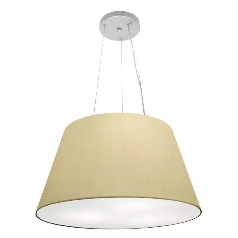 Lustre Pendente Cone Vivare Md-4141 Cúpula Em Tecido 30/50x35cm - Bivolt Algodão-crú 127/220v