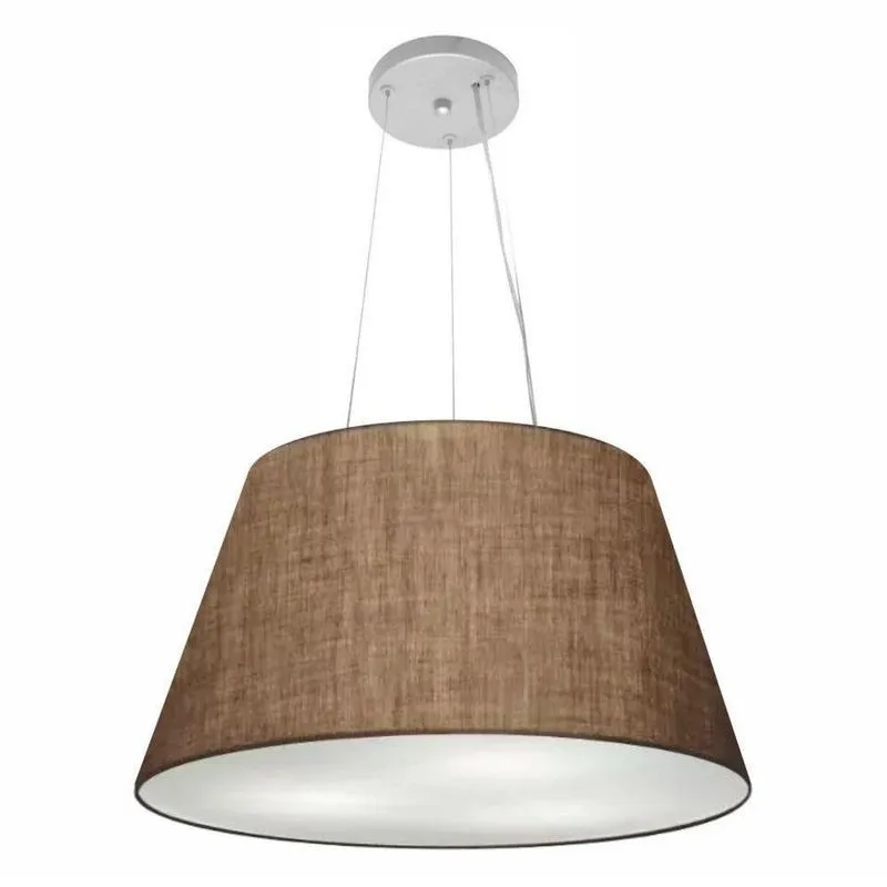 Lustre Pendente Cone Vivare Md-4141 Cúpula Em Tecido 30/50x35cm - Bivolt Café 127/220v