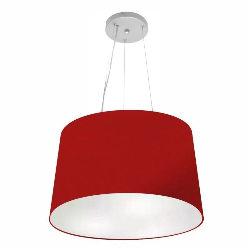 Lustre Pendente Cone Vivare Md-4153 Cúpula Em Tecido 30/45x40cm - Bivolt Bordo 127/220v