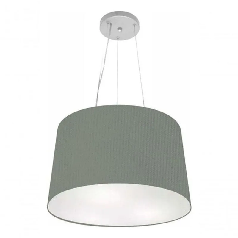 Lustre Pendente MD-4153 Com Cúpula Em Tecido E Fio Ajustável Bivolt Cinza-escuro Vivare Brasil