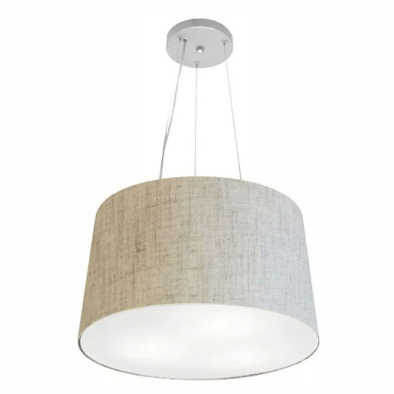 Lustre Pendente MD-4153 Cúpula em Tecido Cone Médio, Fio Ajustável, Bivolt Rústico-Bege Vivare